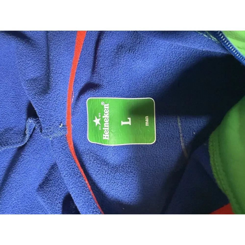 Heineken x UEFA Champions League Green Full Zip Jacket hooded Men's Large soccer